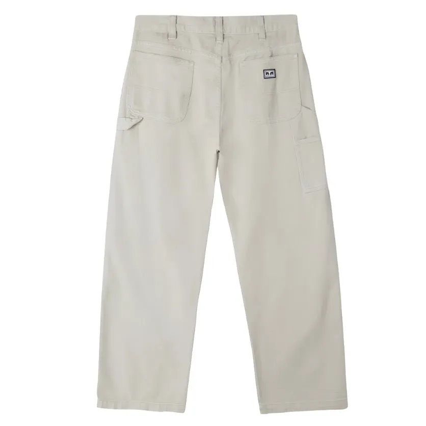 Obey Bigwig Carpenter Pant Silver Grey Tapered design Zip Closure