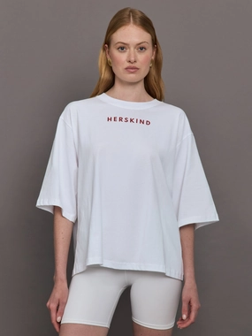 Herskind Tshirt - White - Red Logo Cozy Thermal Insulation