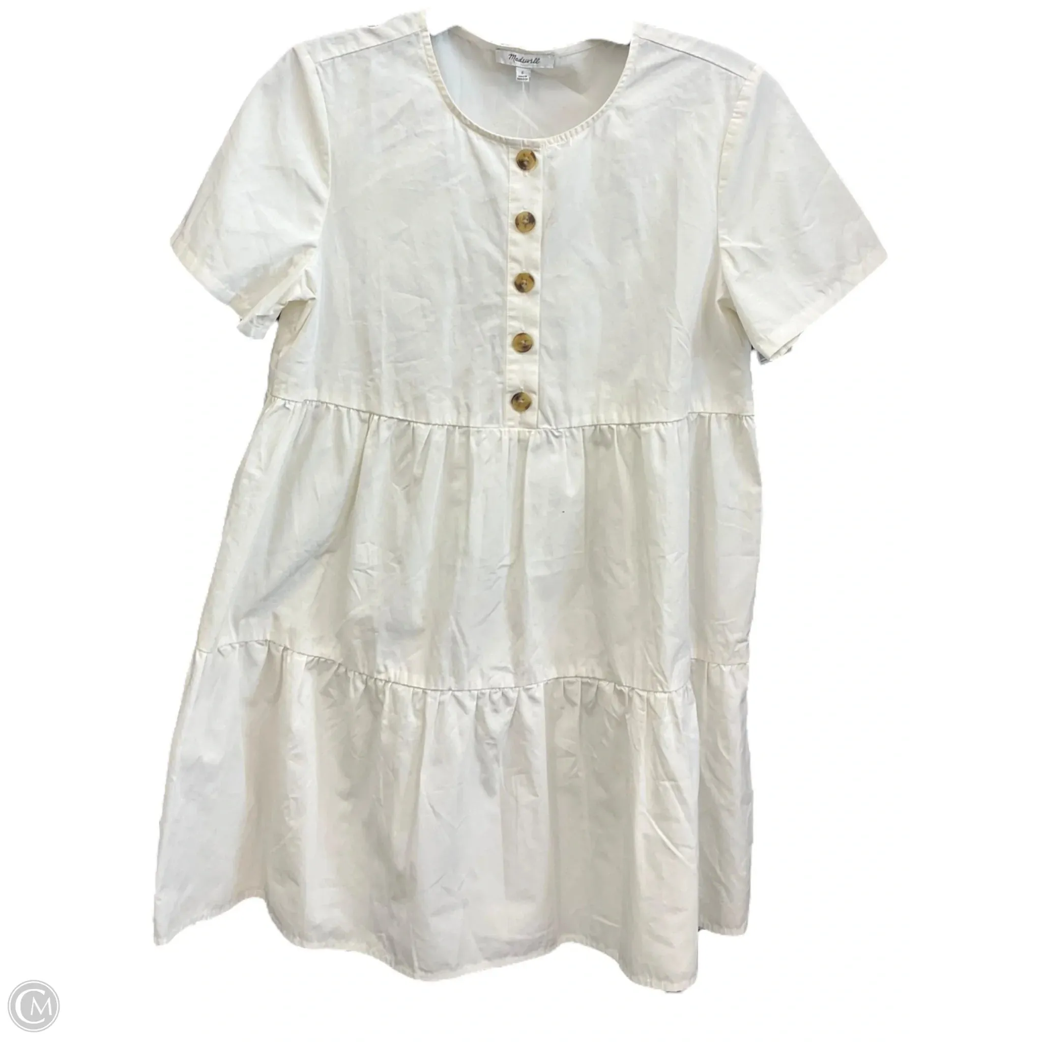 City Layers Dress Casual Midi By Madewell In Cream, Size: S