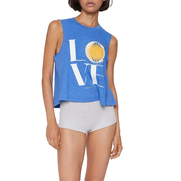 Women's Love Crop Tank Zero Waste Lightweight Fabric
