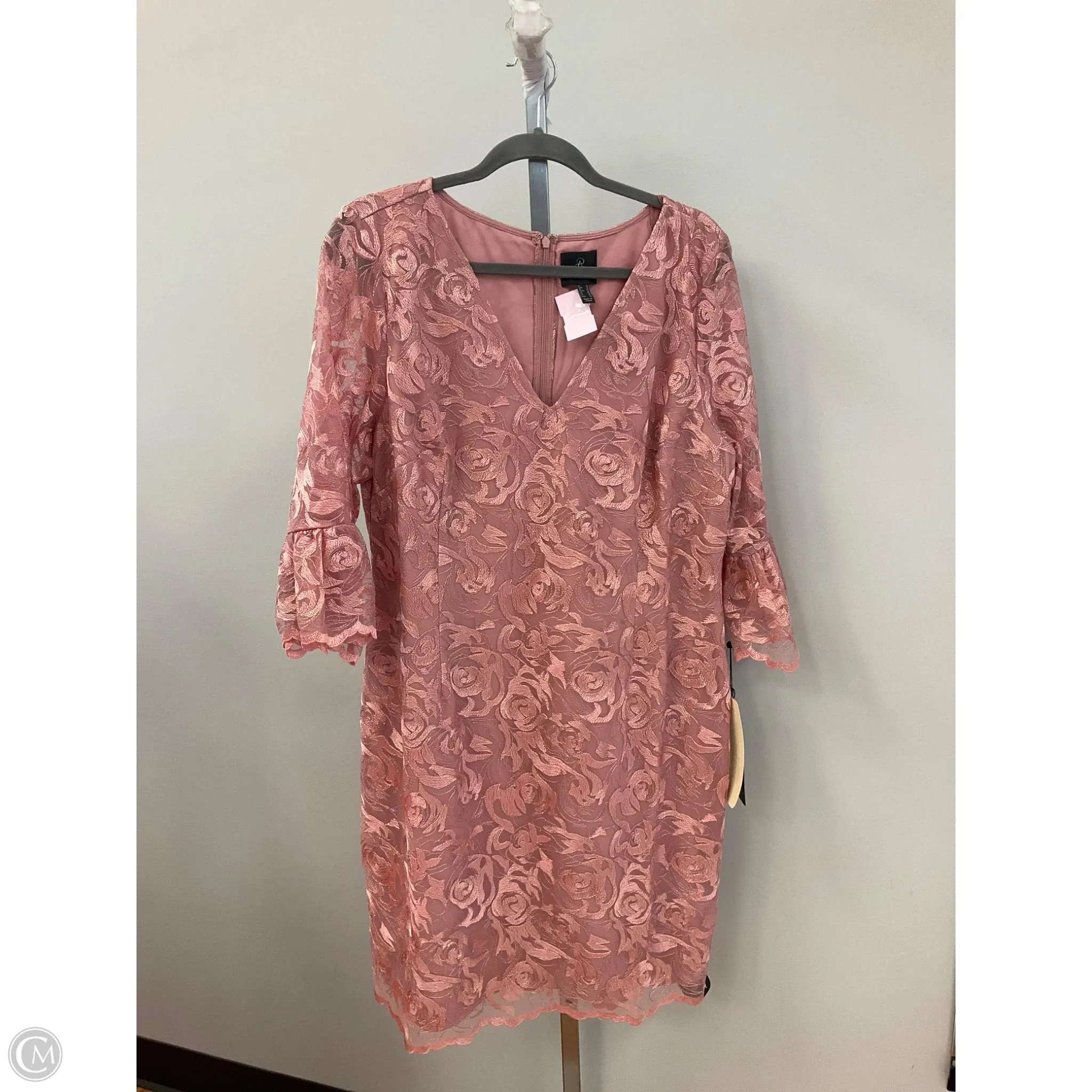 Soft Tone Dress Party Midi By Adrianna Papell In Pink, Size: 18