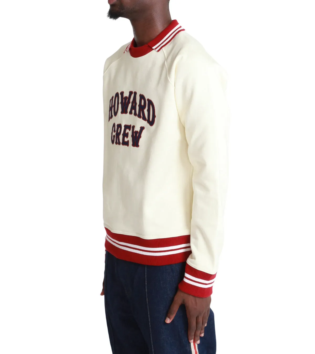 DoubleLayeredHem Travel Proof Wales Bonner Howard Crew Jumper Ivory
