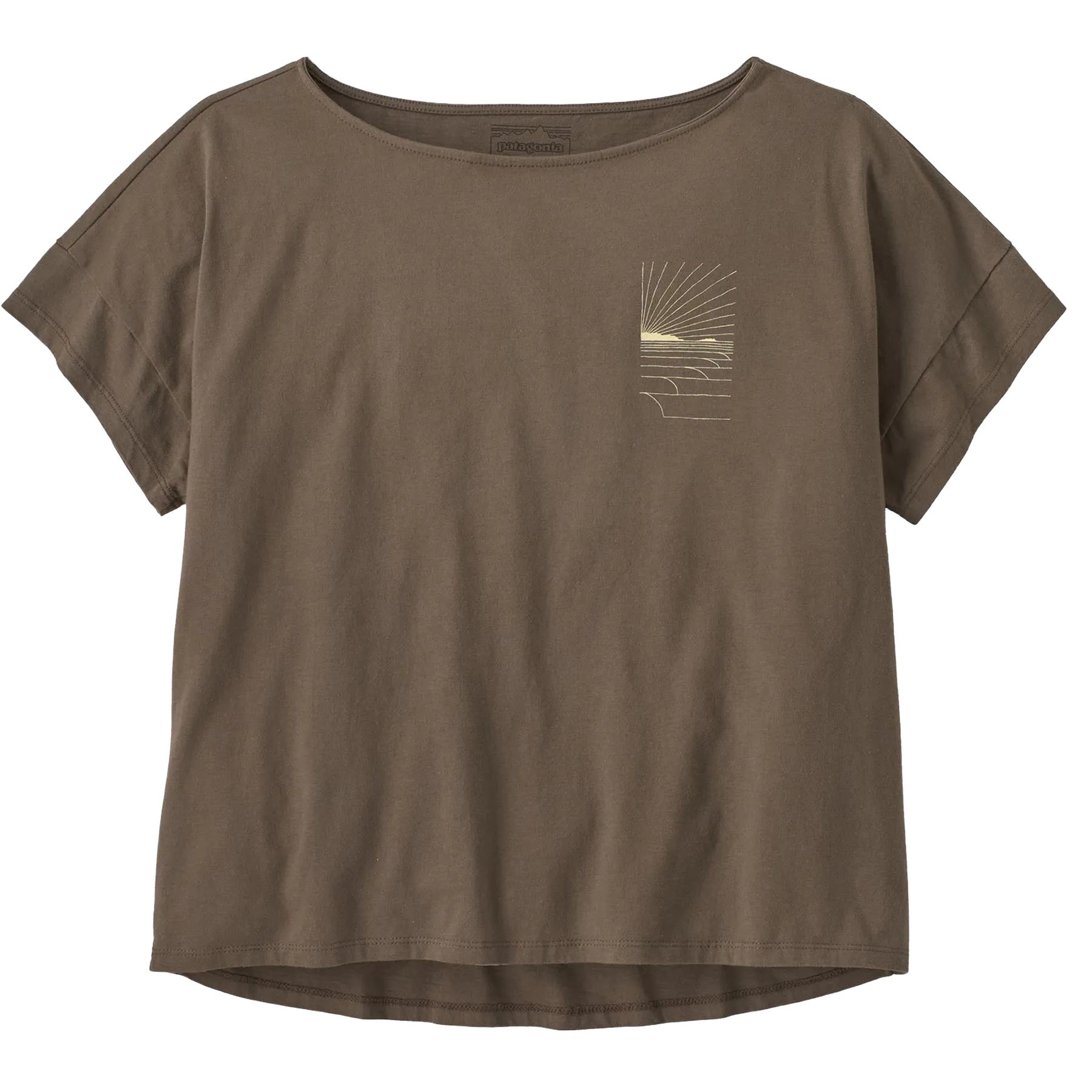 CompactWeave Skin Hug Women's Waves Rolling Relaxed Drop-Sleeve Organic Shirt