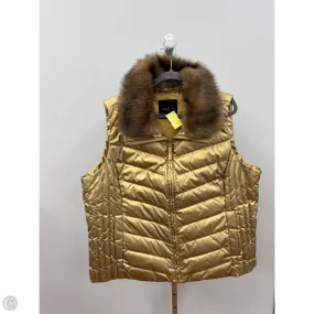 StretchableMaterial Vest Puffer & Quilted By Talbots In Gold, Size: 2x