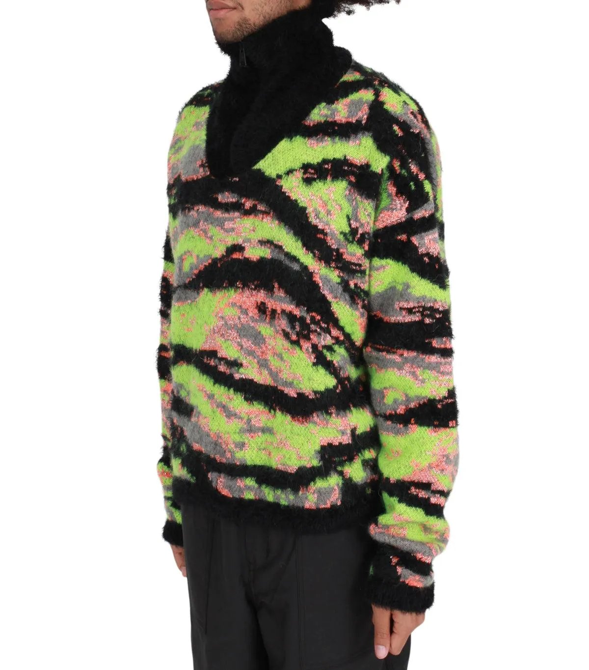 ERL Jacquard Tiger Sweater Green Durable Reinforcements
