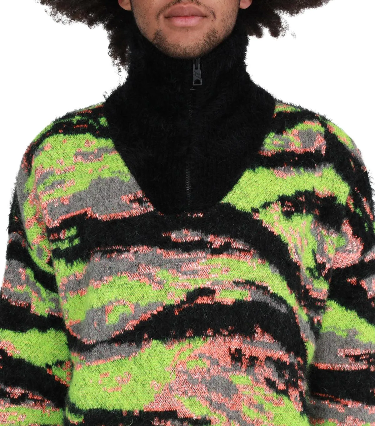 ERL Jacquard Tiger Sweater Green Free Fit