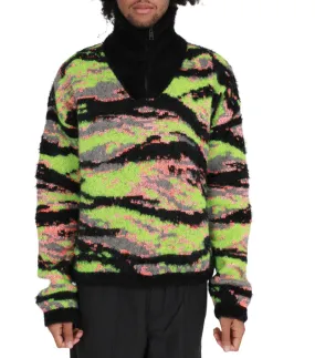 ERL Jacquard Tiger Sweater Green AllDayComfort