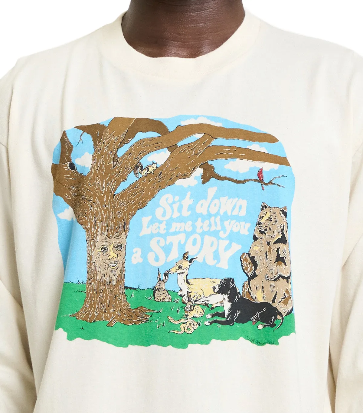 Snow Core Story MFG Grateful Tee Long Sleeve Ecru Cream