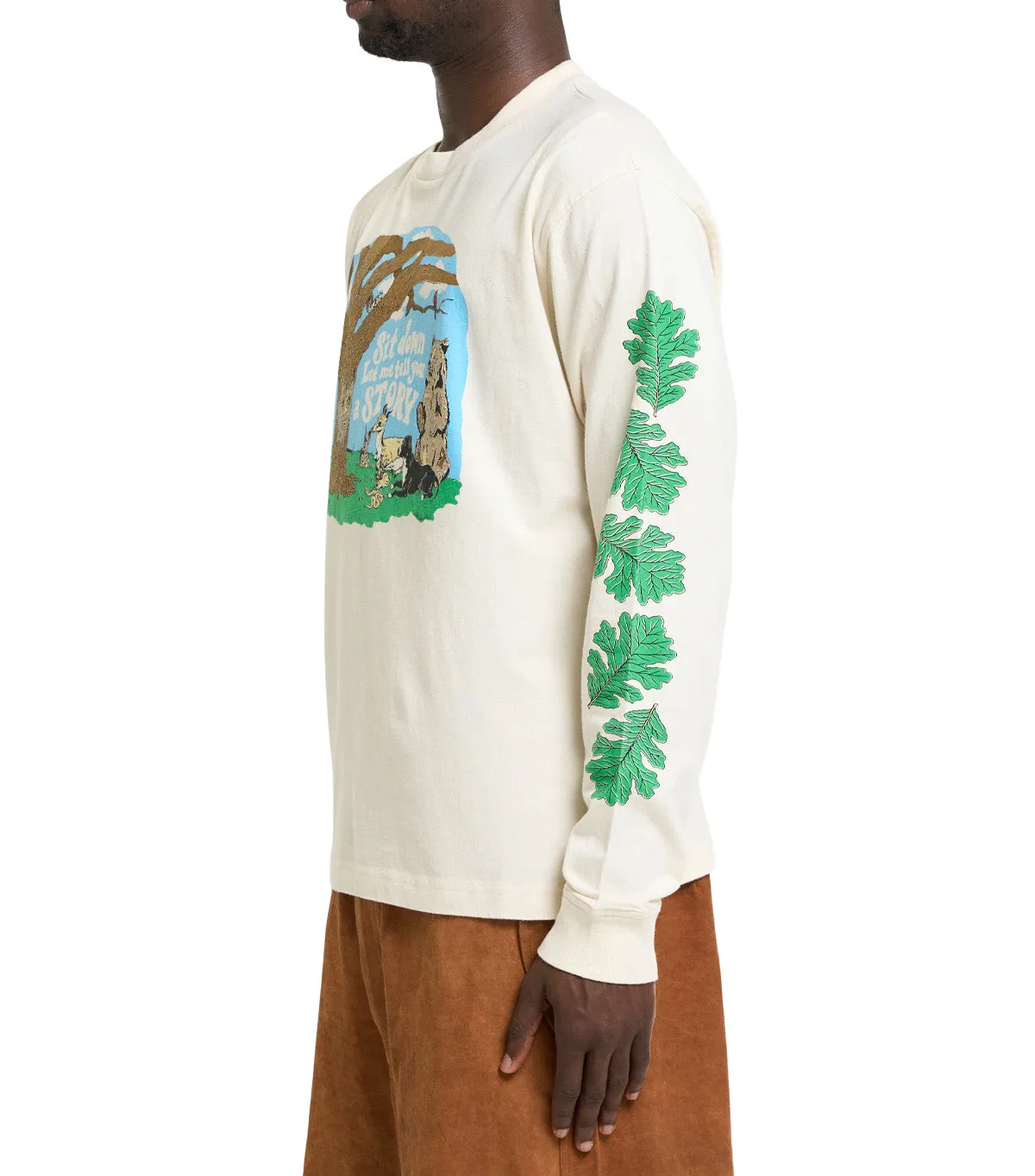 Story MFG Grateful Tee Long Sleeve Ecru Cream HighElasticity Fiber