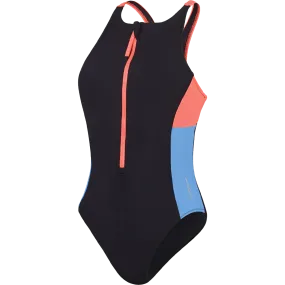 Open Glow Women's Zip Colorblock One Piece