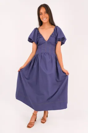 Balanced Look Light Coral Fate Midi Dress Blue
