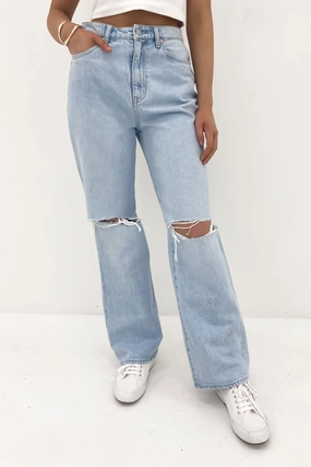 Fresh Attire Hi Baggy Jean Blue Reflection