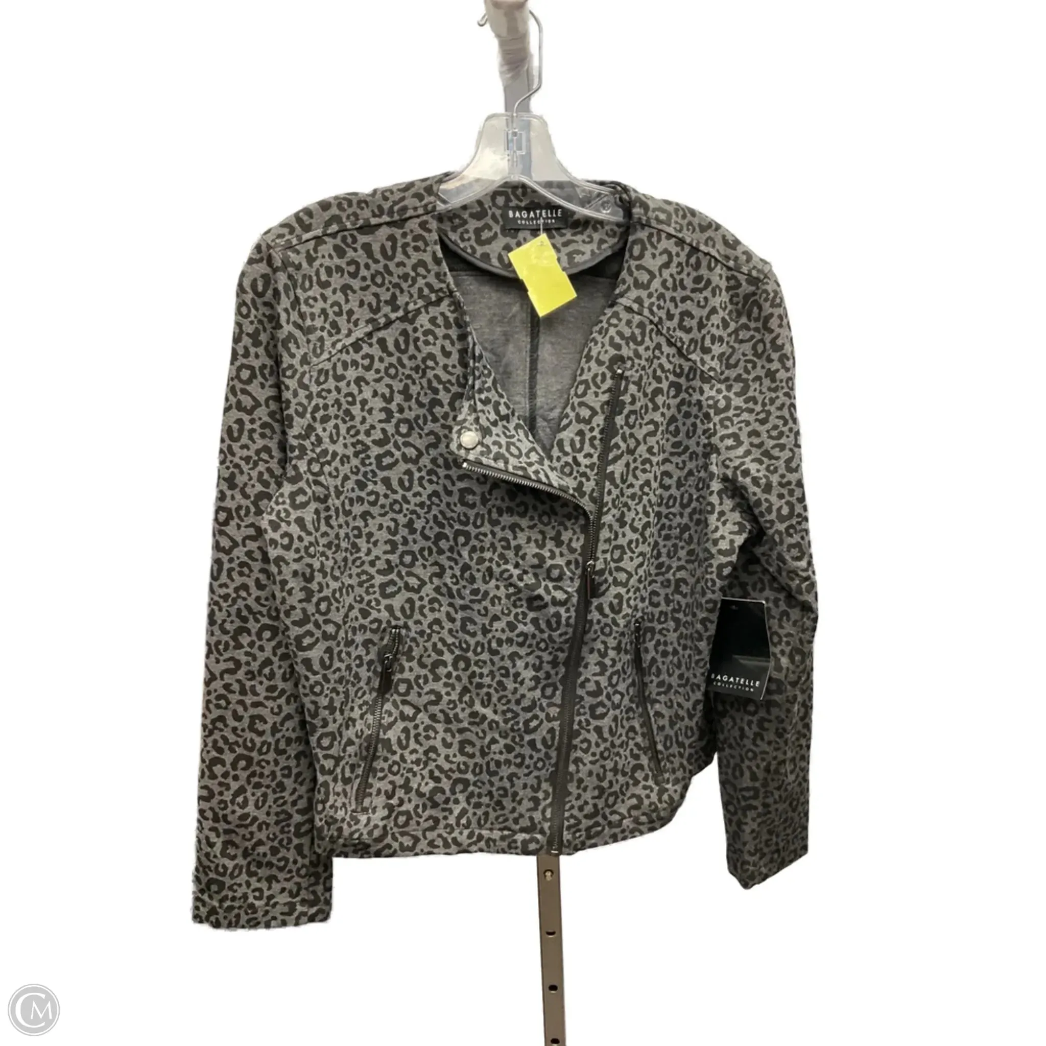Jacket Moto By Cmc In Animal Print, Size: L Contrast Stitch