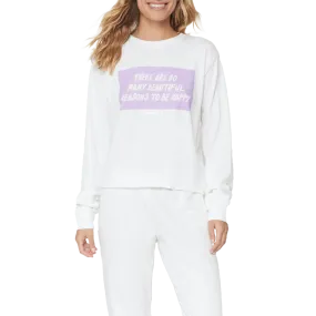 Stretch Fabric Love Energy Women's Happy Crop Sweatshirt