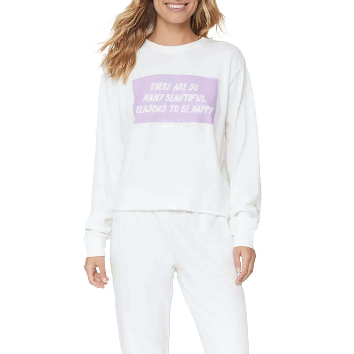 Women's Happy Crop Sweatshirt Student Cool