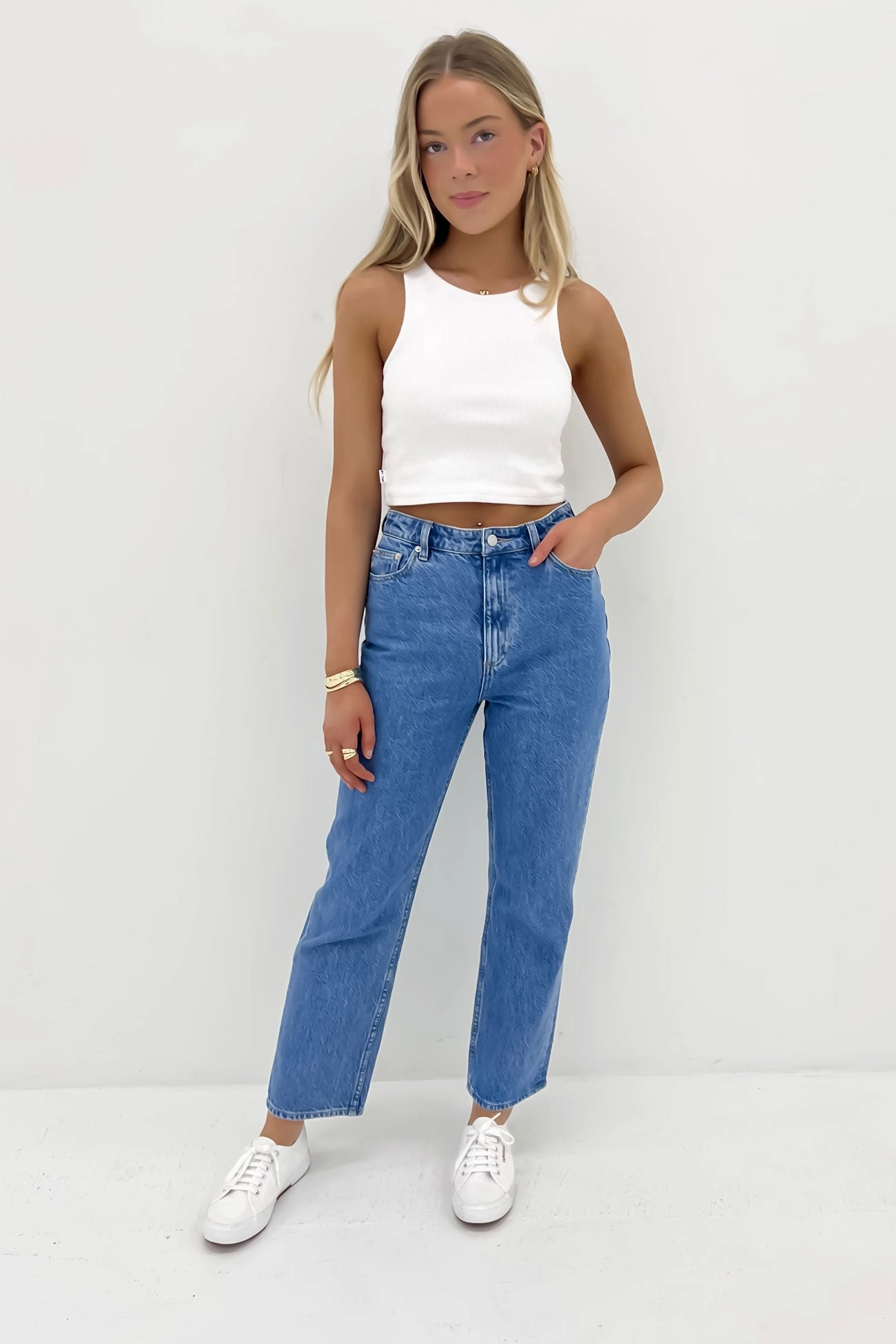 Street Vibe High Straight Jean Brooklyn Blue Petite