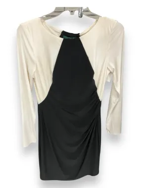 Dress Party Midi By Lauren By Ralph Lauren In Black & White, Size: 8 Street Look Abstract Pattern