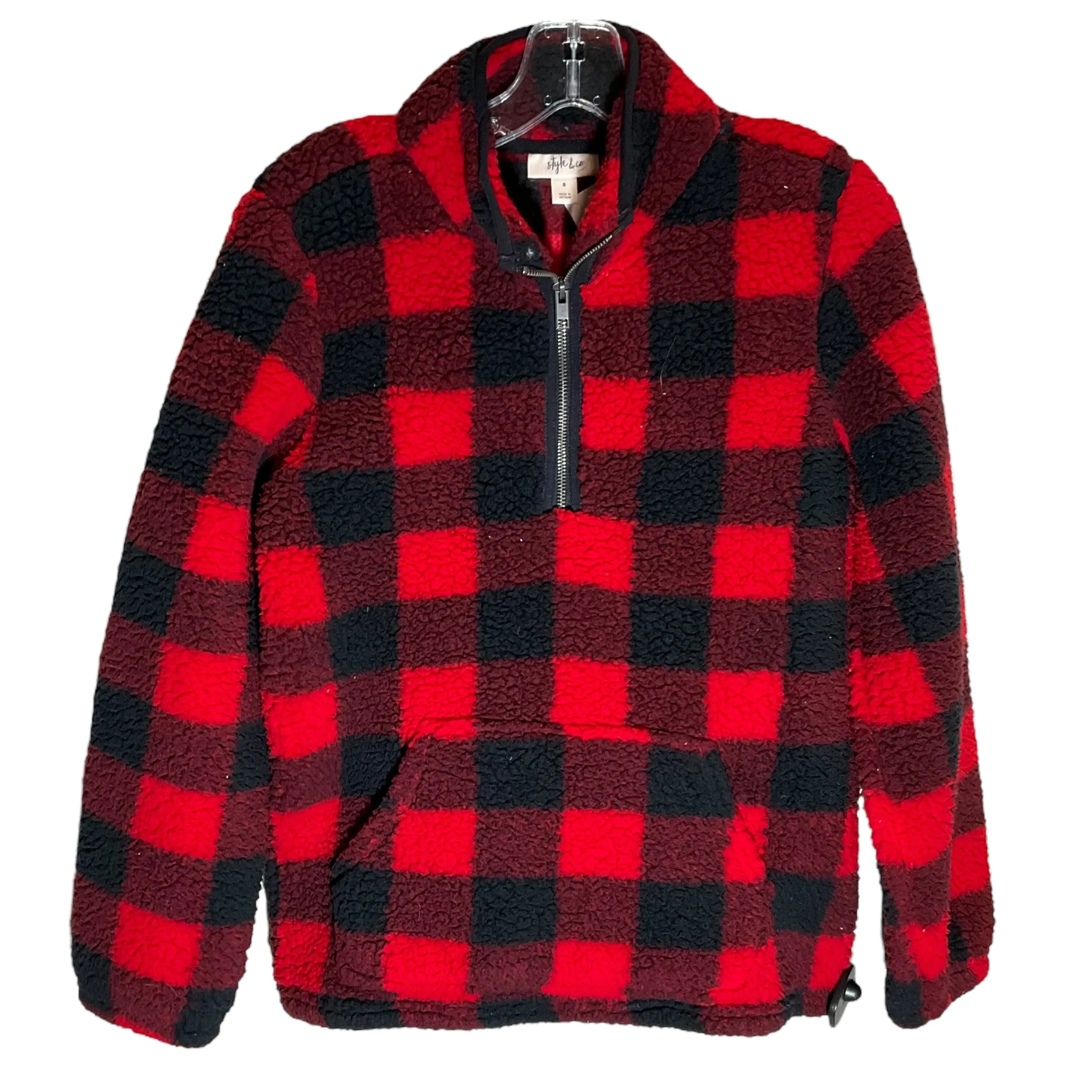 Sweater By Style And Company In Black & Red, Size: S FourWayStretchClothing NoSlipTrims