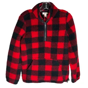 Stretch Weave Construction Breathable Construction Sweater By Style And Company In Black & Red, Size: S