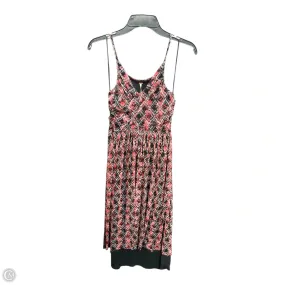 Bold-Color Contrast-Lining Dress Casual Midi By Free People In Black & Red, Size: M