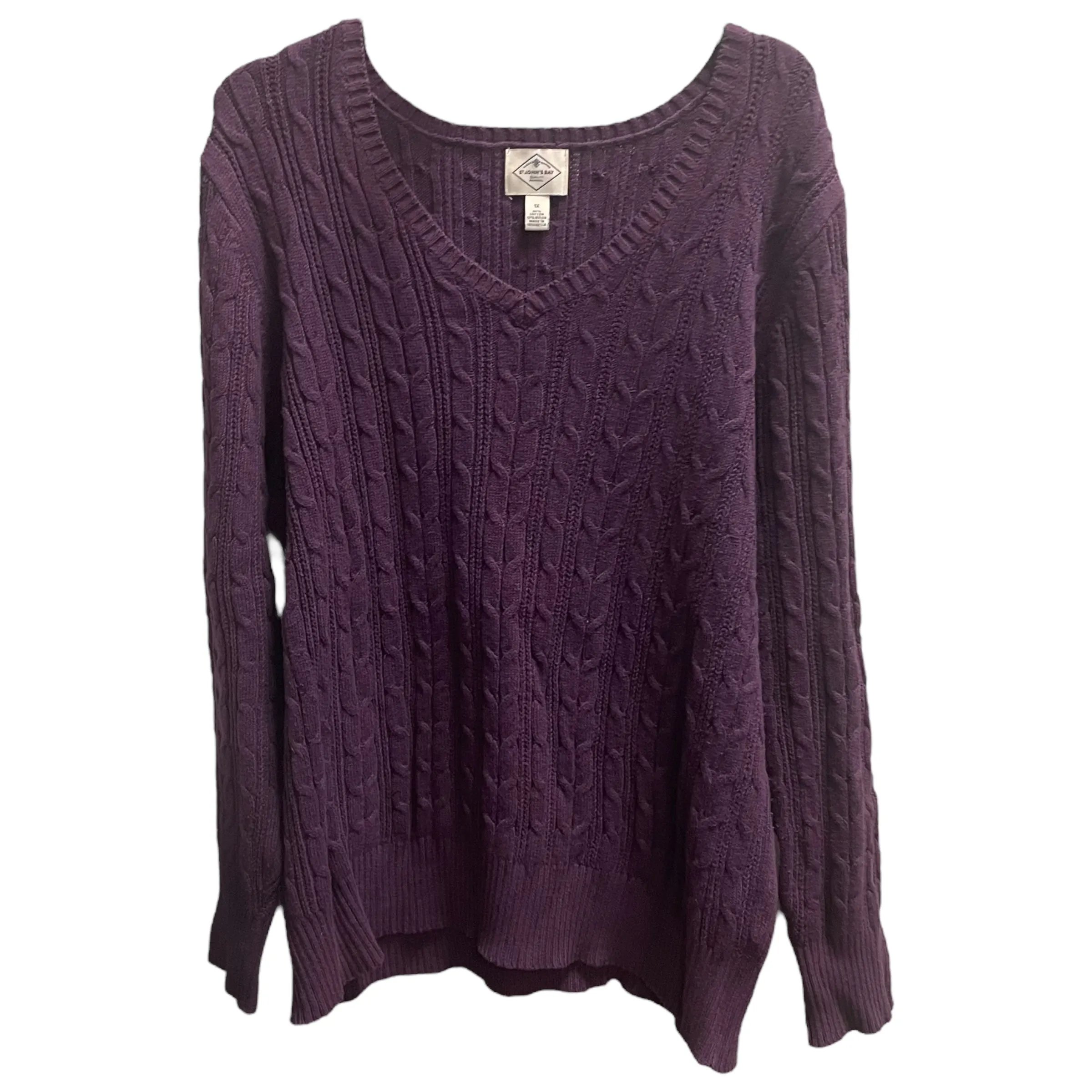 RawEdgedDesign Sweater By St Johns Bay In Purple, Size: 1x