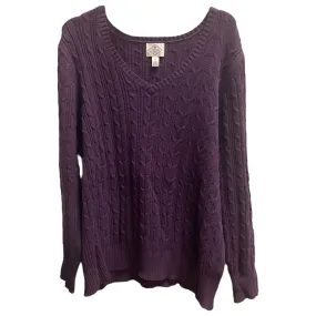RawEdgedDesign Sweater By St Johns Bay In Purple, Size: 1x