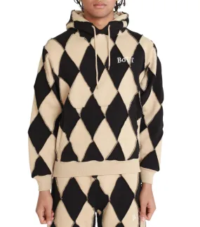 Serene Ease Vented Panels BoTT Patchwork Hoodie Black