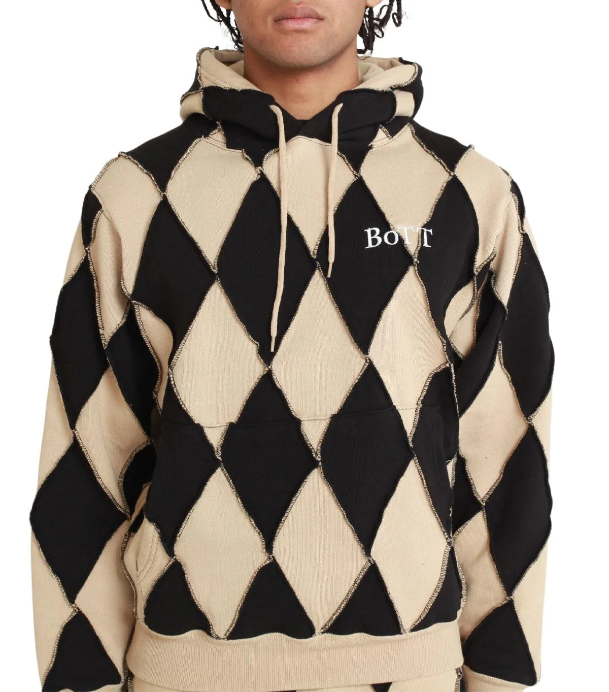 BoTT Patchwork Hoodie Black Senior Ease Durable Stitching