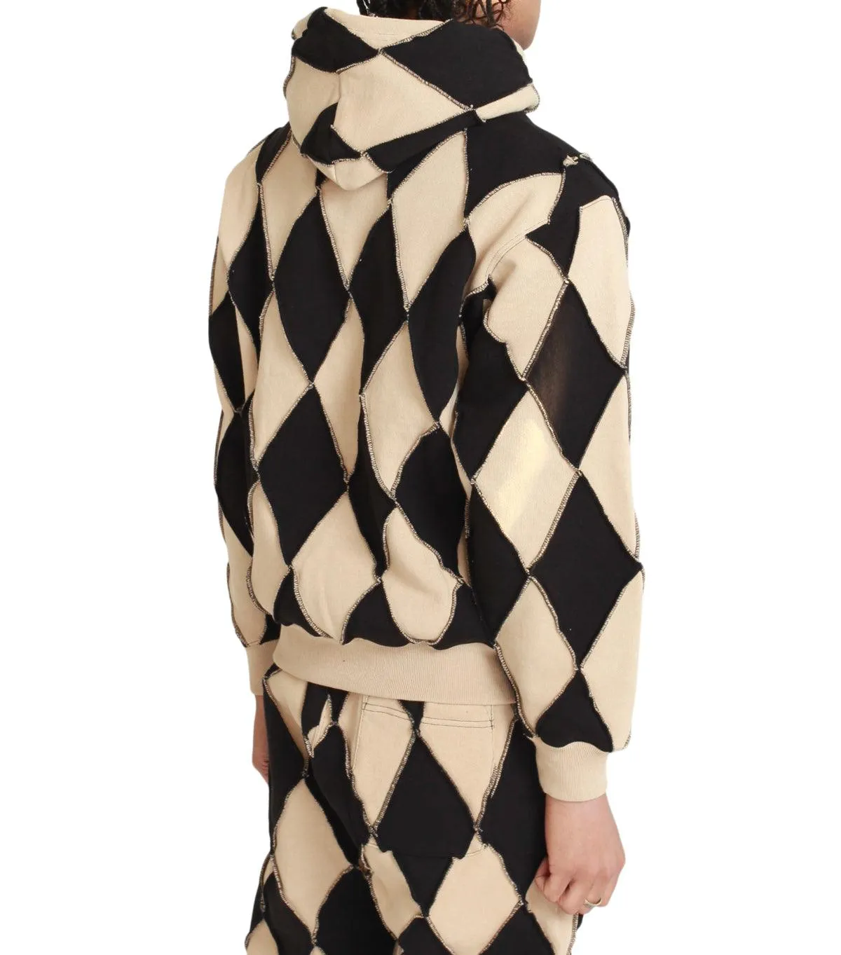 Mind Ease Group Mood BoTT Patchwork Hoodie Black