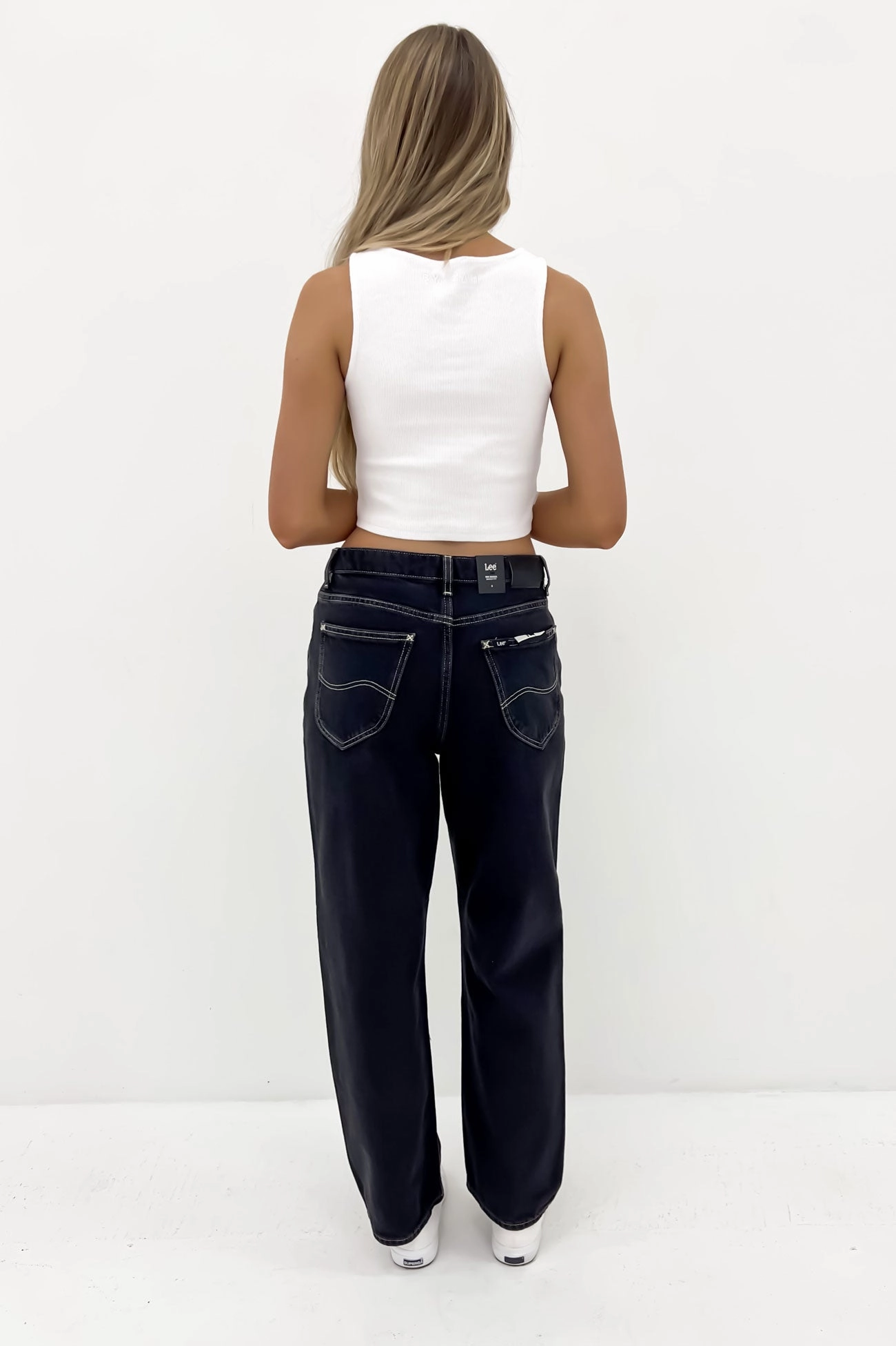 Relaxed Style Mid Baggy Jean Throwback Black Petite