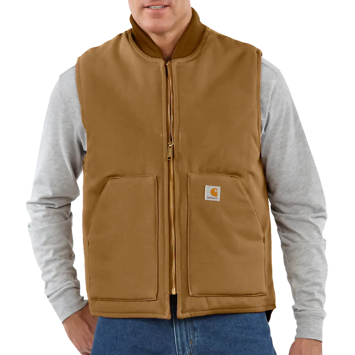 Antibacterial Finish Men's Relaxed Fit Firm Duck Insulated Rib Collar Vest