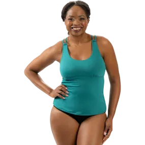ShrinkResistant Women's Deep Scoop Neck Tankini Top
