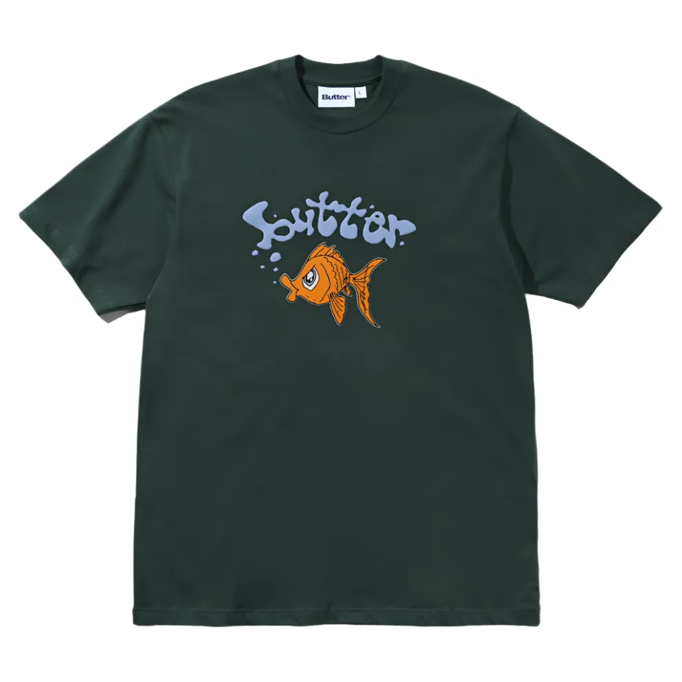 Butter Goods Gold Fish Tee Dark Forest anti-deformation