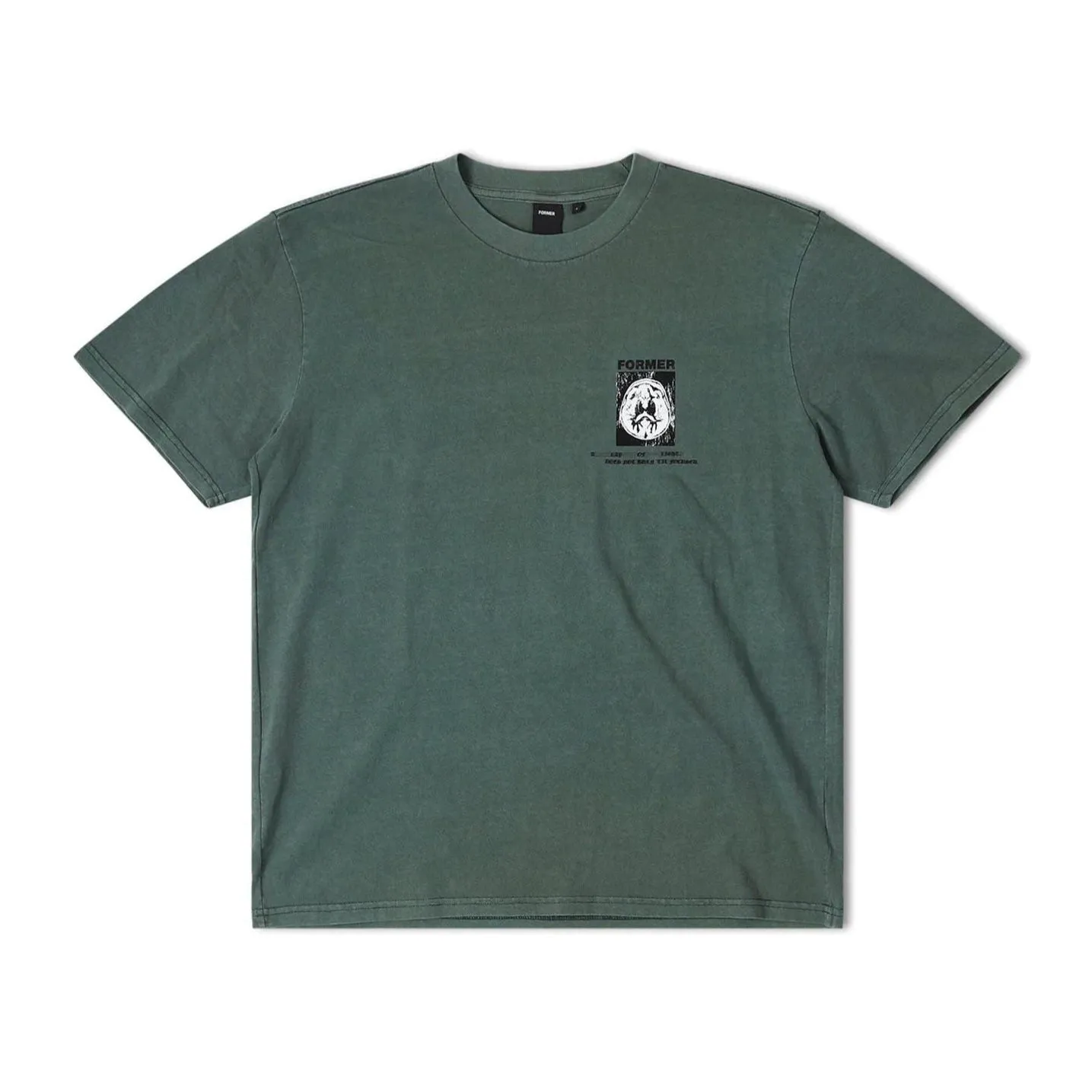Former Brain Scan Tee Green Printed design Straight Cut