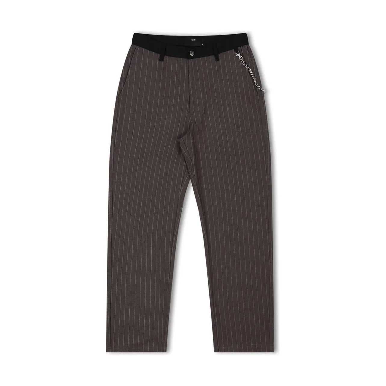 Former Harmony Pinstripe Pants Brown Trimmed Low-waisted