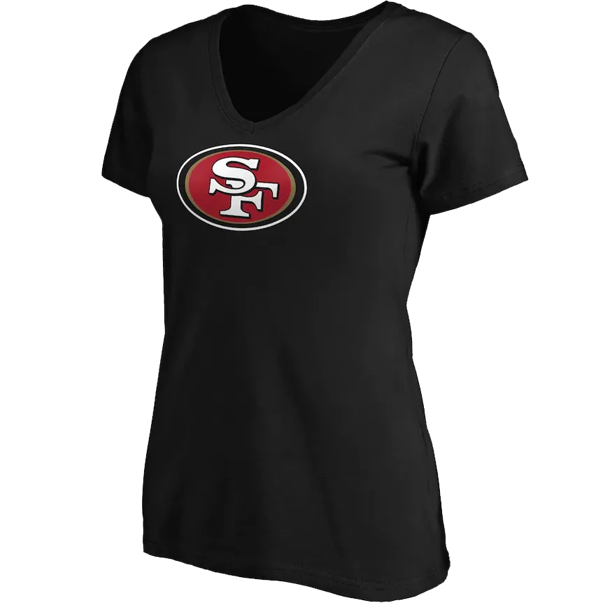 NoSlipWaistband Sport Glow Women's 49ers V-Neck Primary Logo Short Sleeve