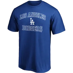 Men's Dodgers Cotton Heart and Soul Short Sleeve TactileStitching
