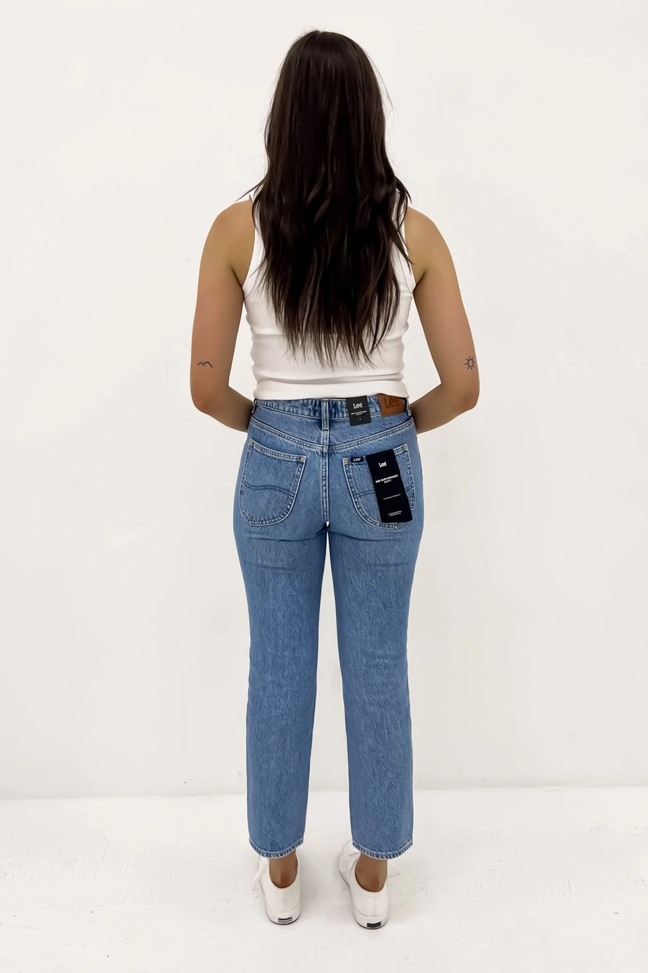 Mid Slim Straight Jean Blue Fire Petite Casual Musthave Relaxed Style Weekend Style High Quality