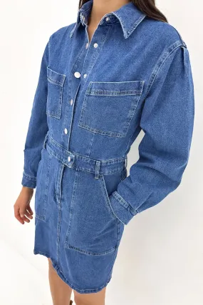 Gabrielle Denim Long Sleeve Dress 80 Wash Music-Concert