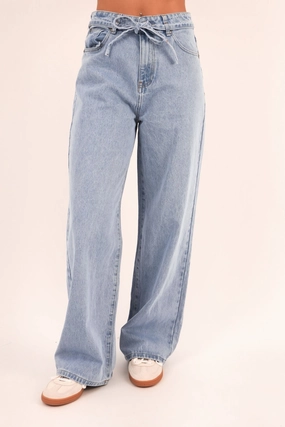 Gia High Rise Baggy Jean Light Blue Outerwear Friendly