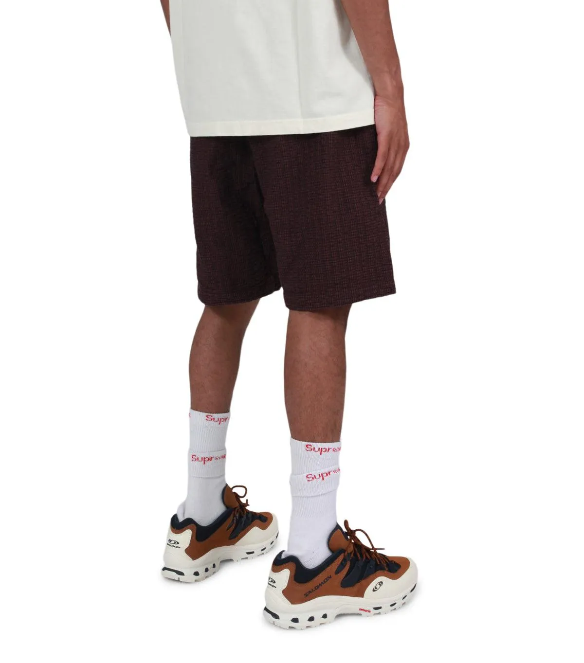 Gramicci O.G. Seersucker G-Shorts Maroon Organic Cotton Certification