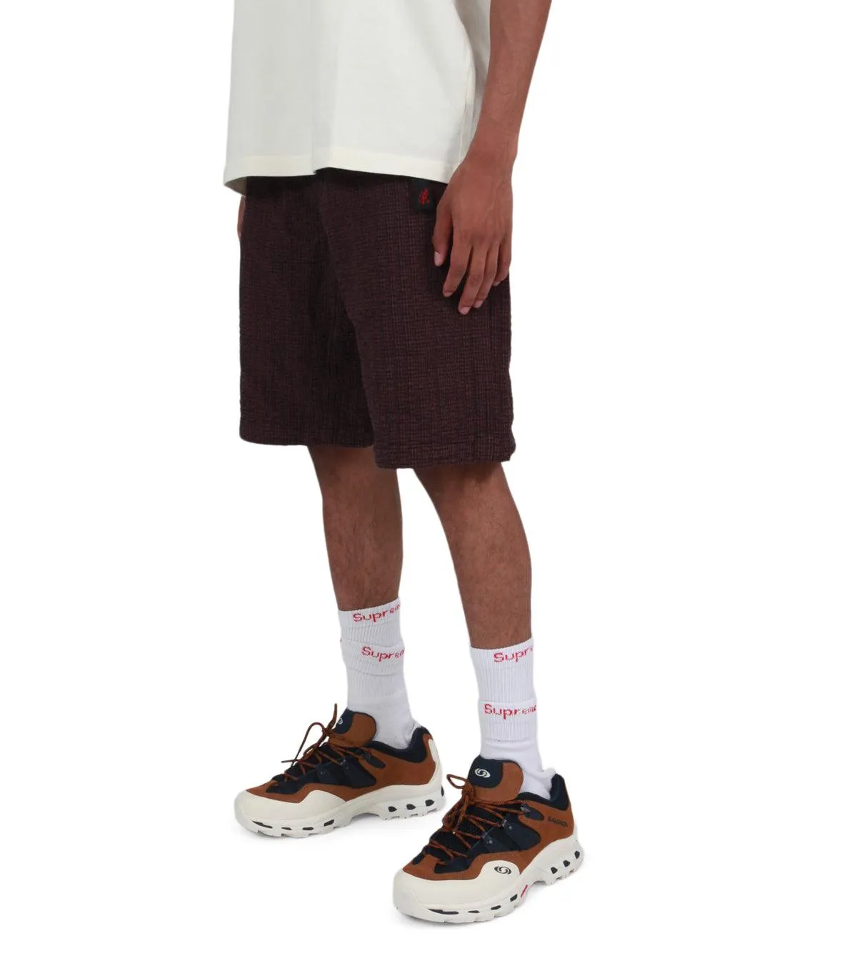 Gramicci O.G. Seersucker G-Shorts Maroon SnagFree Surface