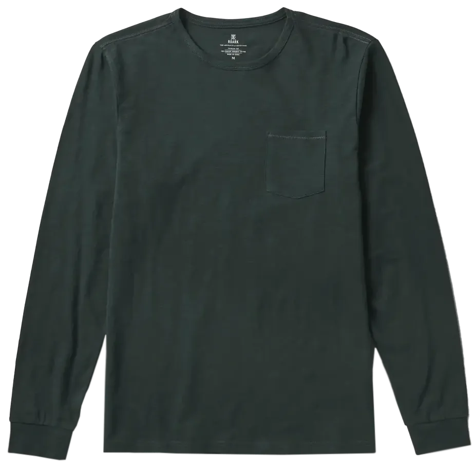 UltraSoft Texture MultiPocket Men's Well Worn Midweight Organic Long Sleeve Tee