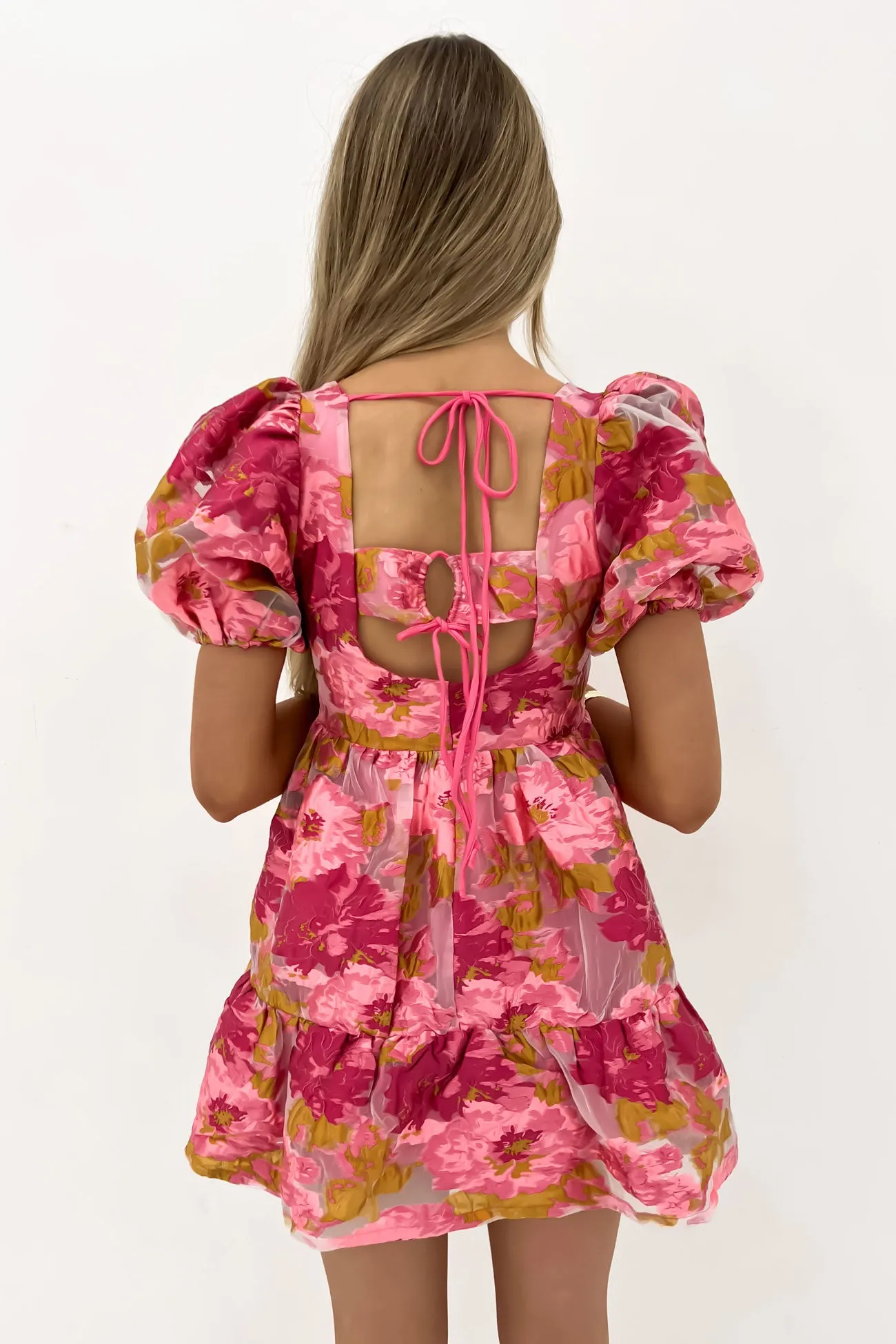 Hensley Mini Dress Pink Easy Comfort Frayed-Edge