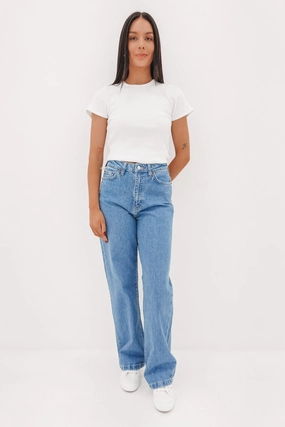 Hi Wide Jean Worn In Blue Perfect Match Breathable Lining System