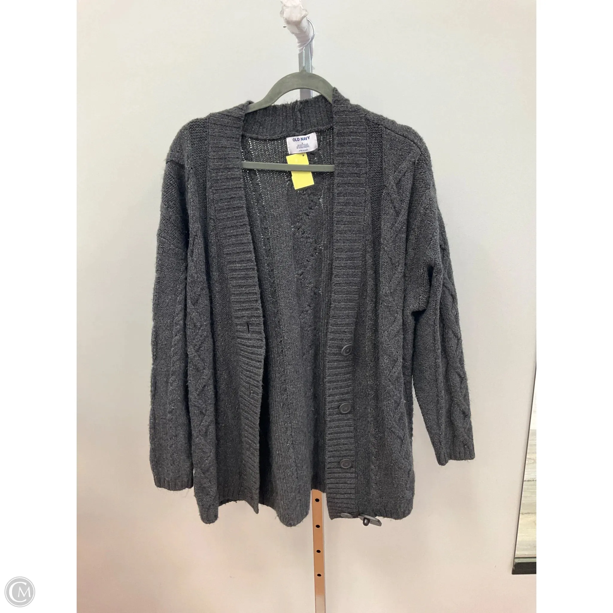 Sweater Cardigan By Old Navy In Grey, Size: S Relaxed Fit Shirt