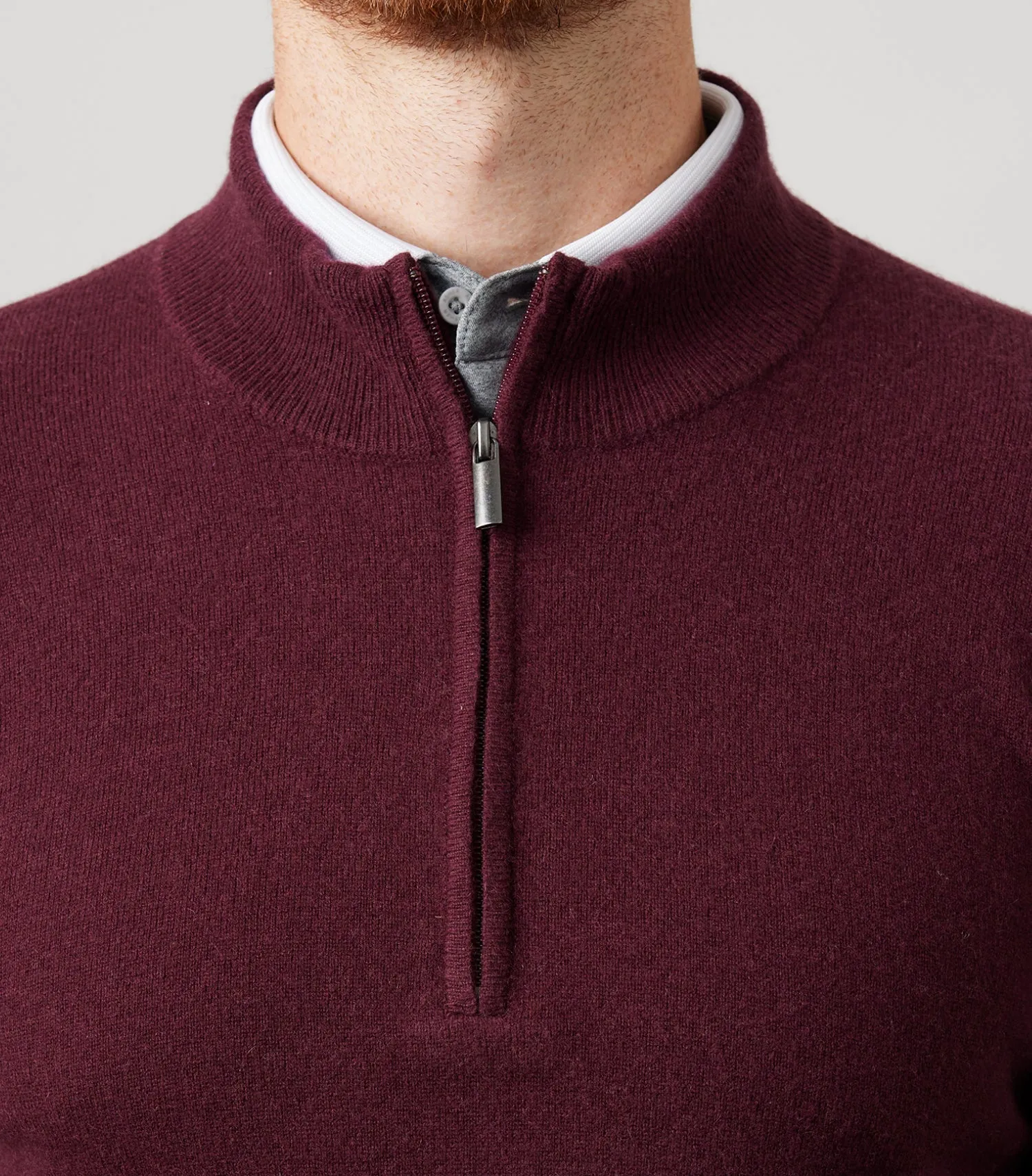 ASHER Sero Cashmere Quarter Zip Layered Knit