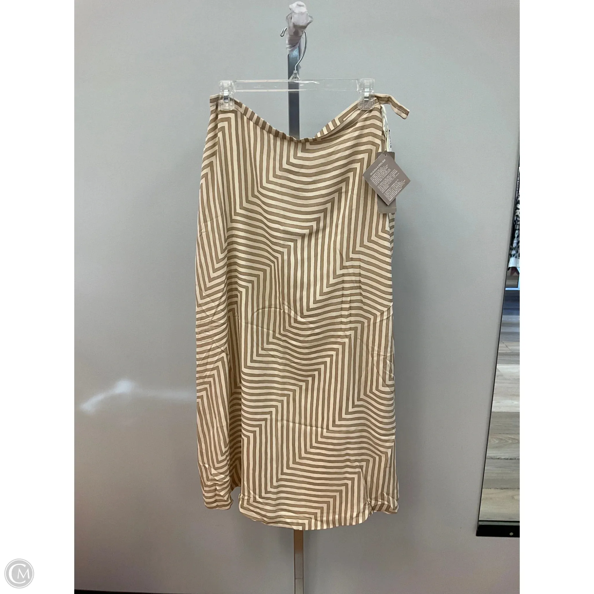 Modern Cut Relaxed Comfort Fit Skirt Midi By Jones New York In Beige, Size: 12