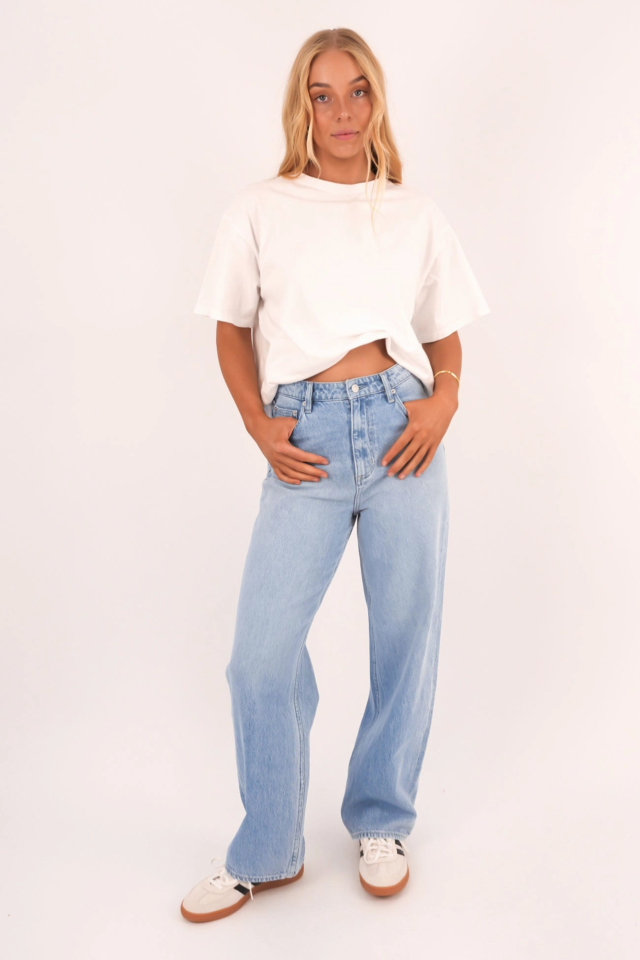 High Baggy Jean Horizon Blue Petite Stylish Adult Fashion