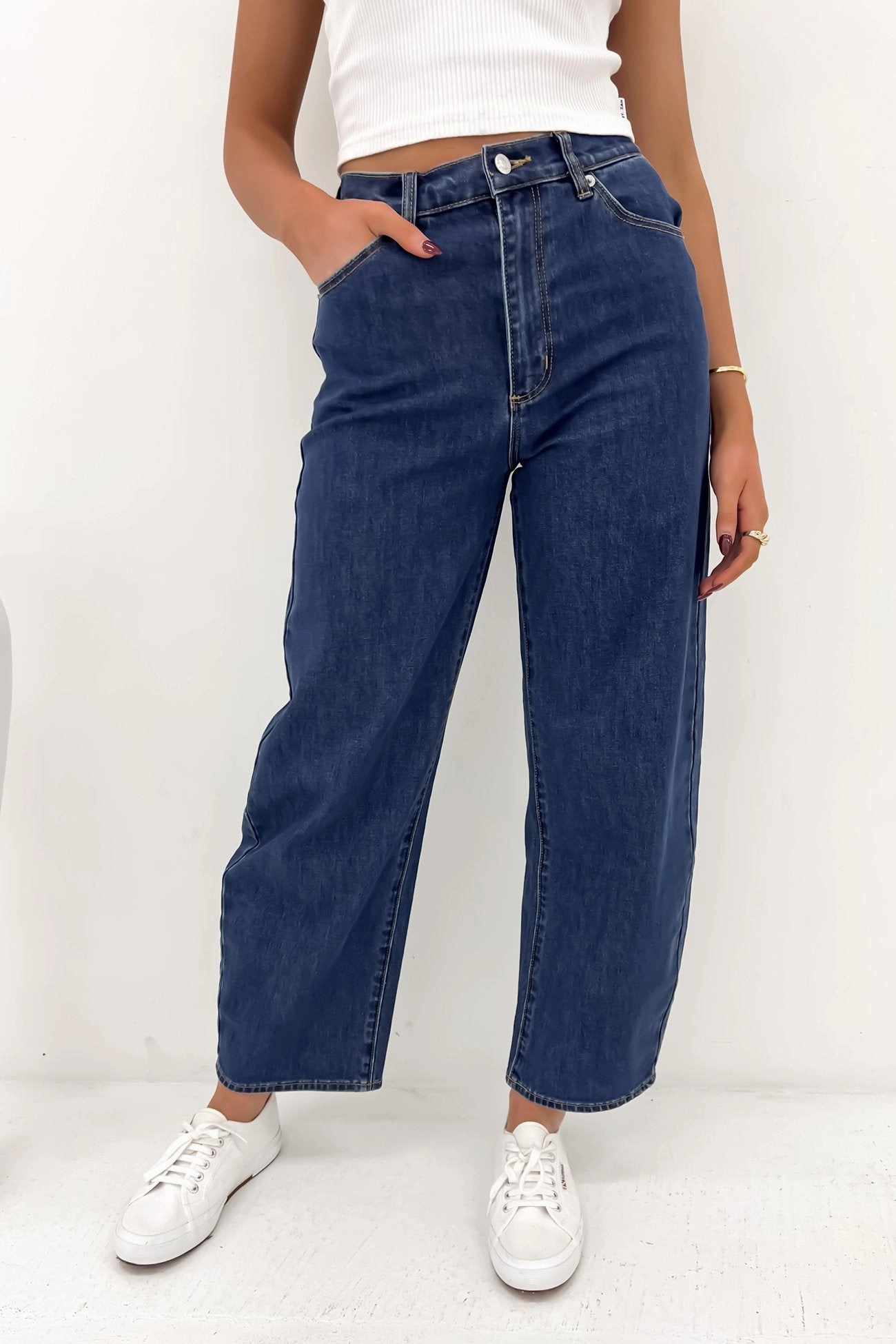 Layer Staple Clean Fit Gigi Barrel Jean Forever Blue